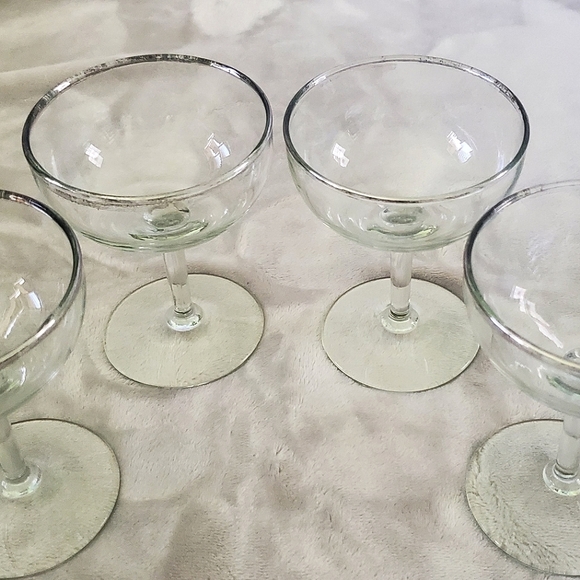 Silver Rimmed Wine Glasses - Picture 5 of 5